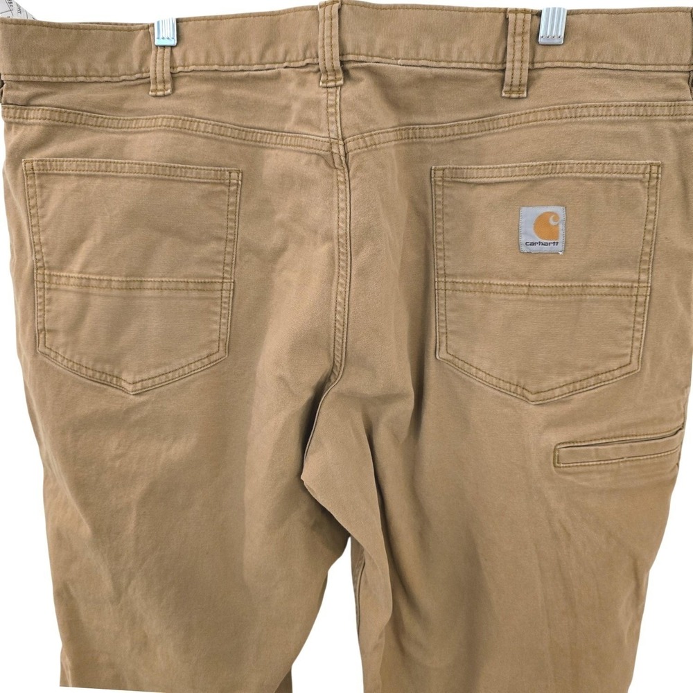 Carhartt Pants Mens 42x32 Khaki Relaxed Fit Workwear Utility Pockets‎ Stain Flaw